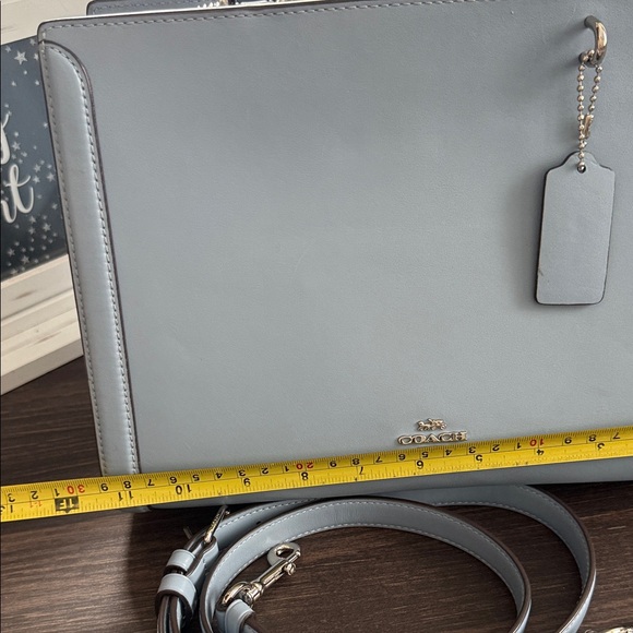 Coach ZOE 2018 Light Blue Leather Satchel with hangtag - Picture 16 of 17